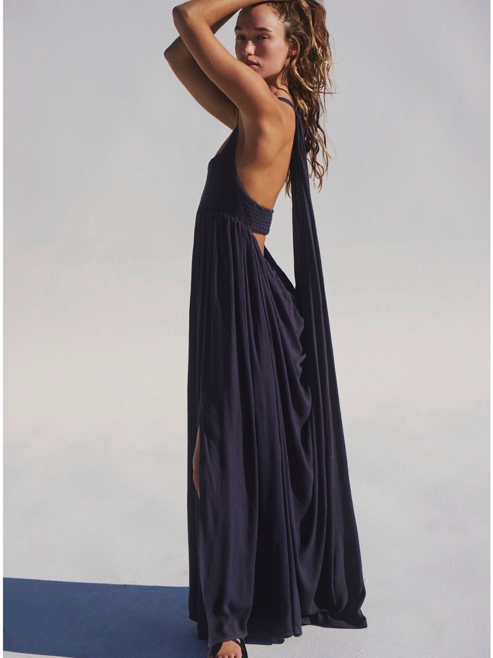 Free People Navy Backless Maxi Dress - Picture 6 of 6
